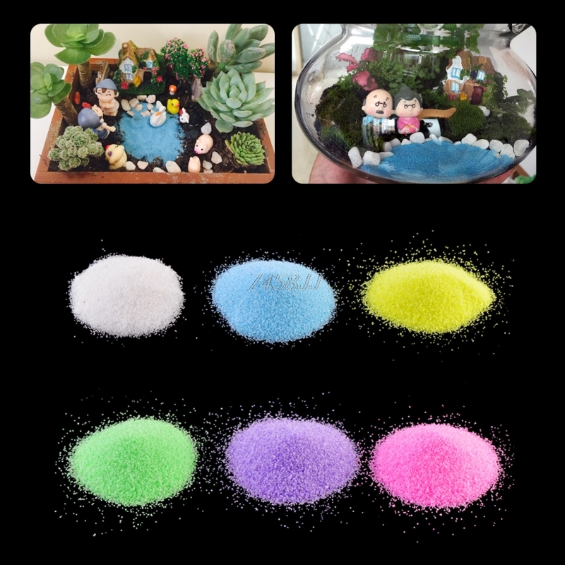 Aquarium Marineland - 1 กระเป๋า 6 สีควอตซ์ทราย Miniature Tank