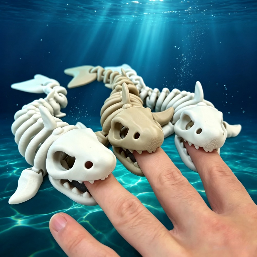 Marine Aquarium Decorations - โครงกระดูกฉลามตกแต่งตู้ปลา ของตกแต่งแบบขยับได้ สำหรับสัตว์เลื้อยคลาน ตกแต่งตู้ปลา ที่หลบซ่อนสำหรับปลาและกุ้ง อุปกรณ์ตกแต่งตู้ปลา