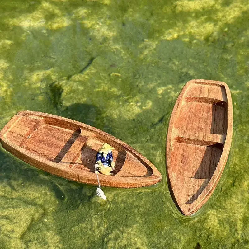 Aquarium Marineland - Handmade ไม้เรือ Mini ลอยเรือ Fisherman Cat
