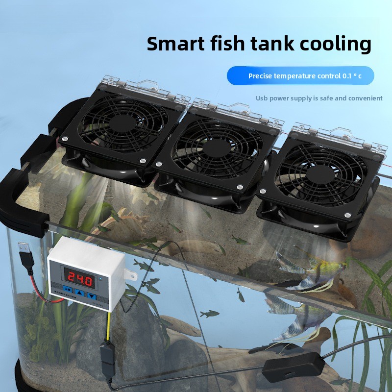 Marine Aquarium Chiller - พัดลมระบายความร้อนแบบ USB สำหรับตู้ปลา ปรับอุณหภูมิได้ อุปกรณ์เสริมสำหรับตู้ปลา