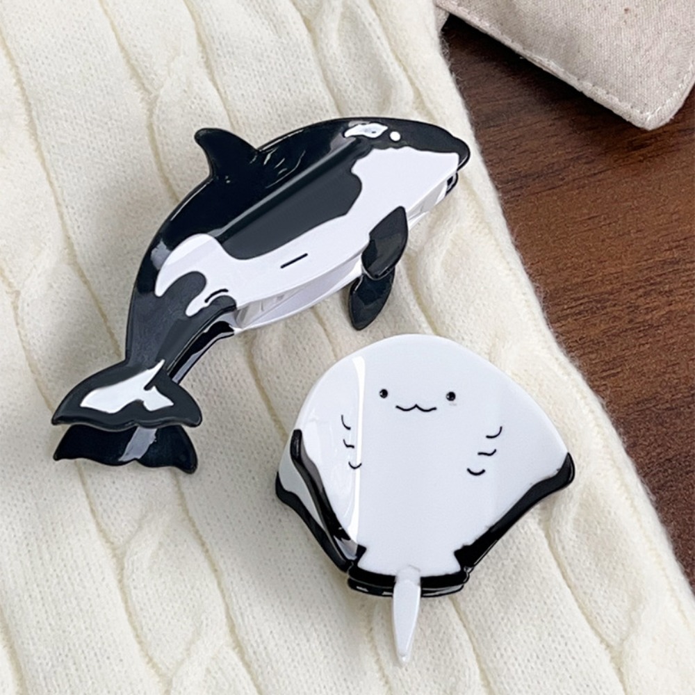 Marine Aquarium Decorations - กิ๊บติดผมรูปปลากระเบน ซีรีส์มหาสมุทร ปลาเพชฌฆาต กิ๊บหนีบผมลายการ์ตูนสร้างสรรค์ ทำจากอะซิเตท รูปสัตว์ทะเล