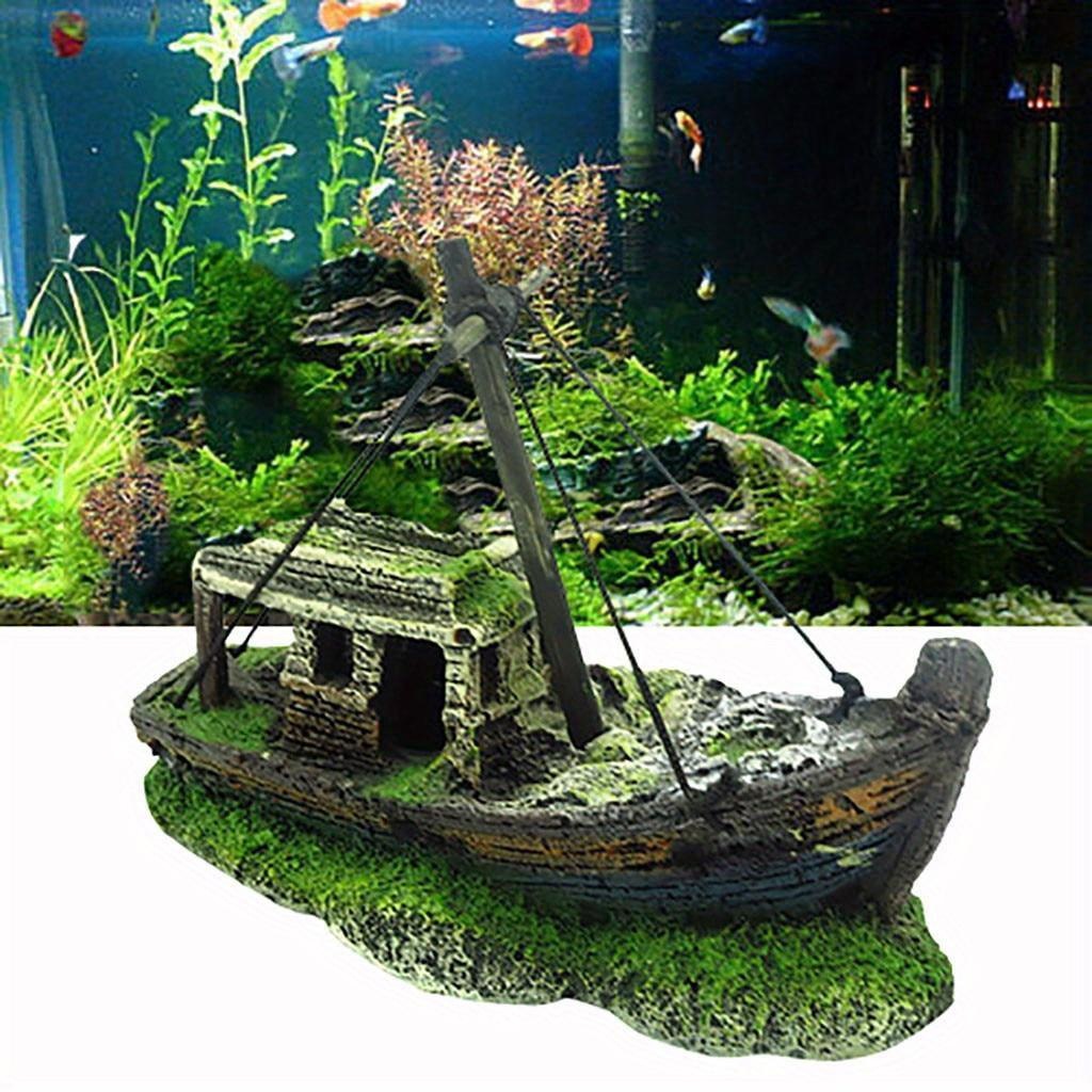 Aquarium Marineland - พิพิธภัณฑ์สัตว์น้ําปลาถังภูมิทัศน์ Wreck เรือตกแต่งเรซิ่นเรือเครื่องประดับ Aquarium อุปกรณ์ตกแต่ง