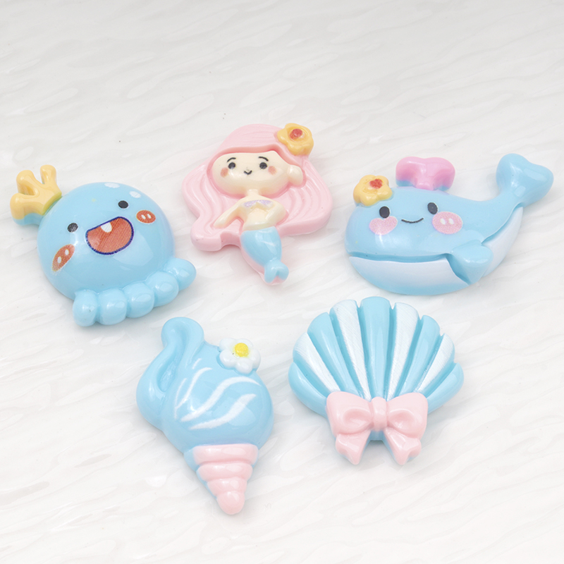 เรซิ่นรูปทรงแบนสีฟ้า น่ารัก 10 - Marine Aquarium Decorations บทวิจารณ์และราคา