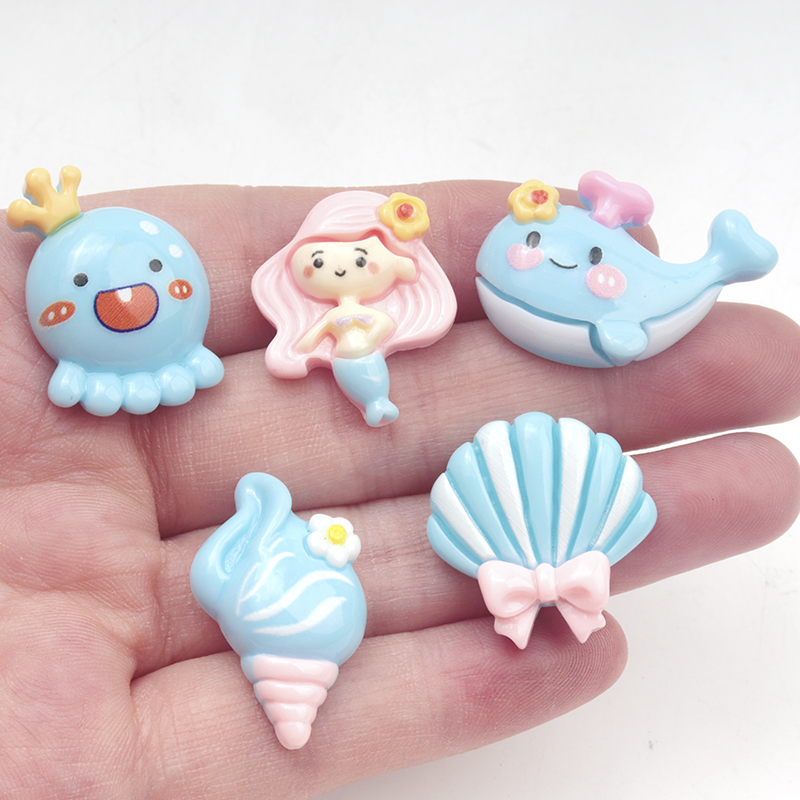 เรซิ่นรูปทรงแบนสีฟ้า น่ารัก 10 - Marine Aquarium Decorations บทวิจารณ์และราคา