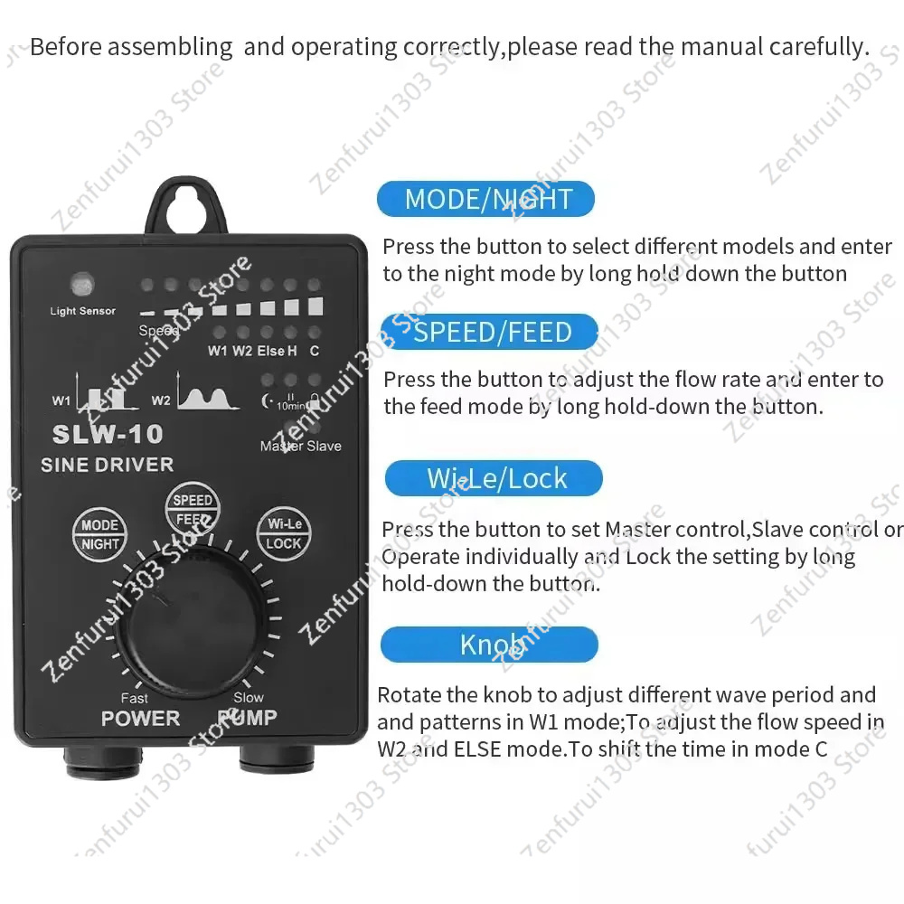 ปั๊มสร้างคลื่นเงียบ SLW10/20/3 - Marine Aquarium Wave Maker บทวิจารณ์และราคา