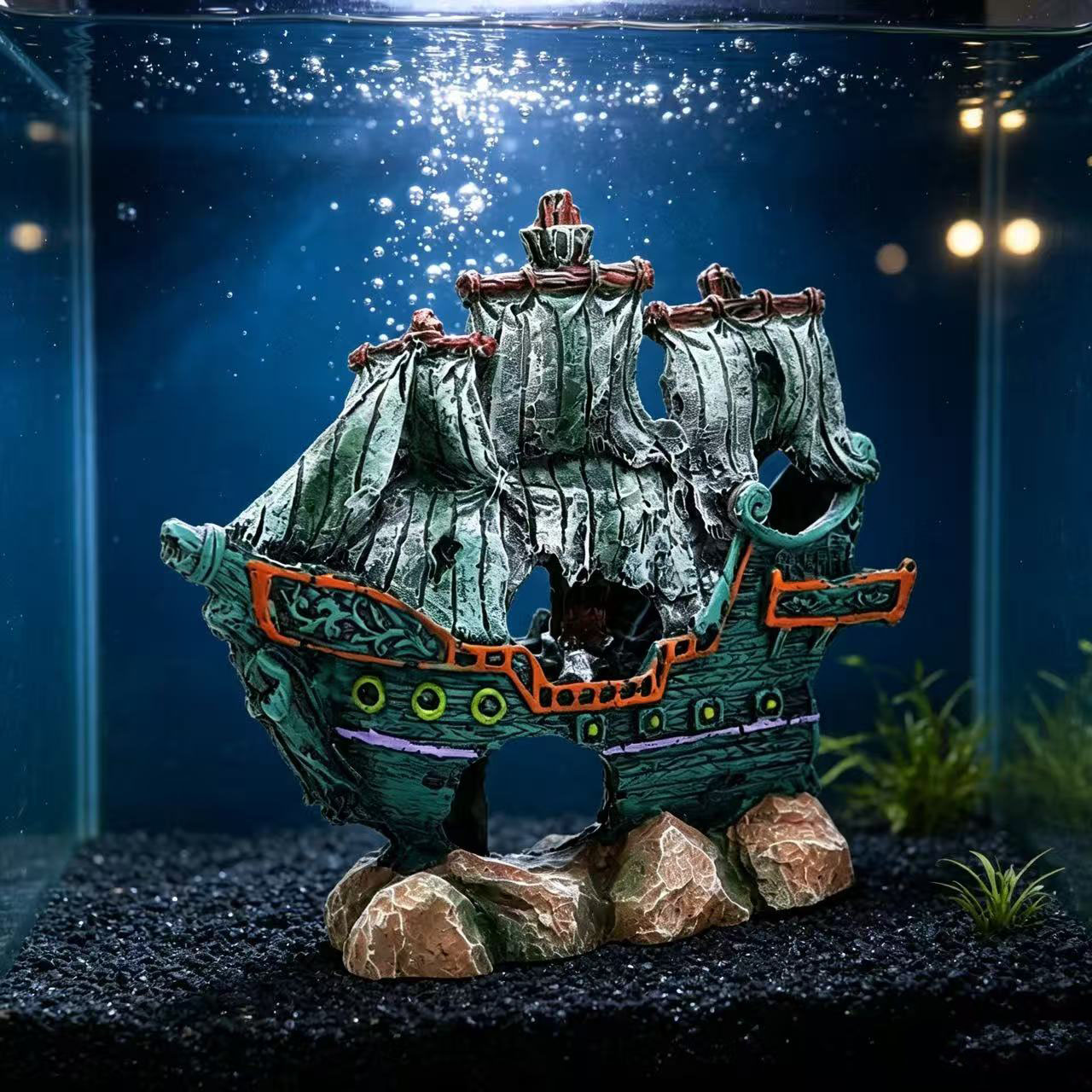 ของตกแต่งตู้ปลา รูปเรือใบ เรือ - Aquarium Marineland บทวิจารณ์และราคา