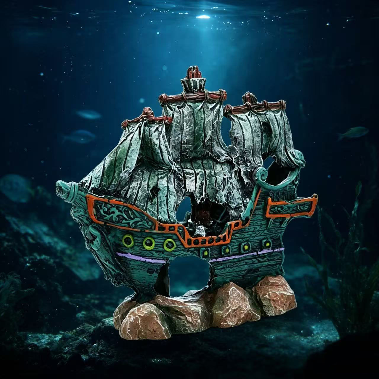 ของตกแต่งตู้ปลา รูปเรือใบ เรือ - Aquarium Marineland บทวิจารณ์และราคา