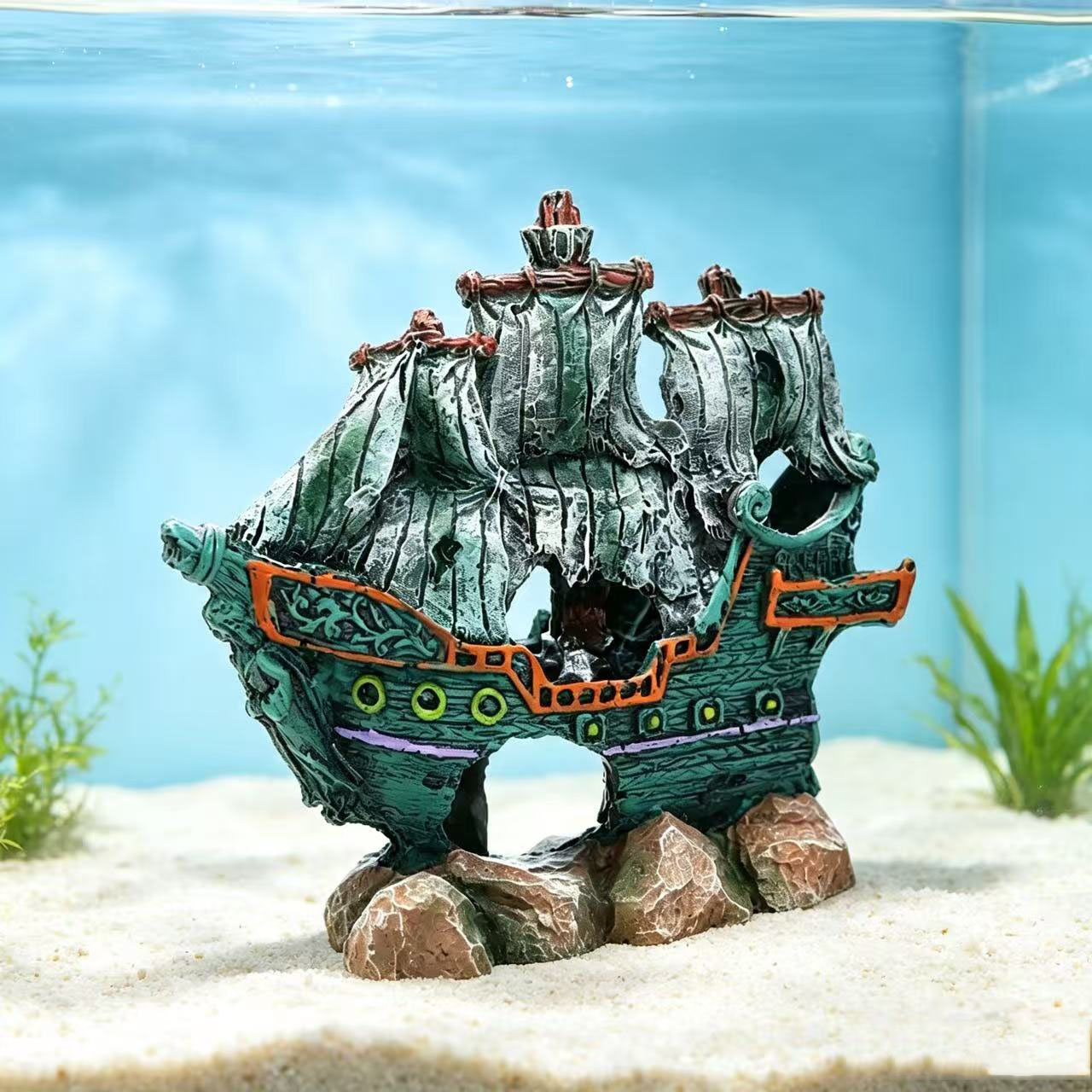 ของตกแต่งตู้ปลา รูปเรือใบ เรือ - Aquarium Marineland บทวิจารณ์และราคา