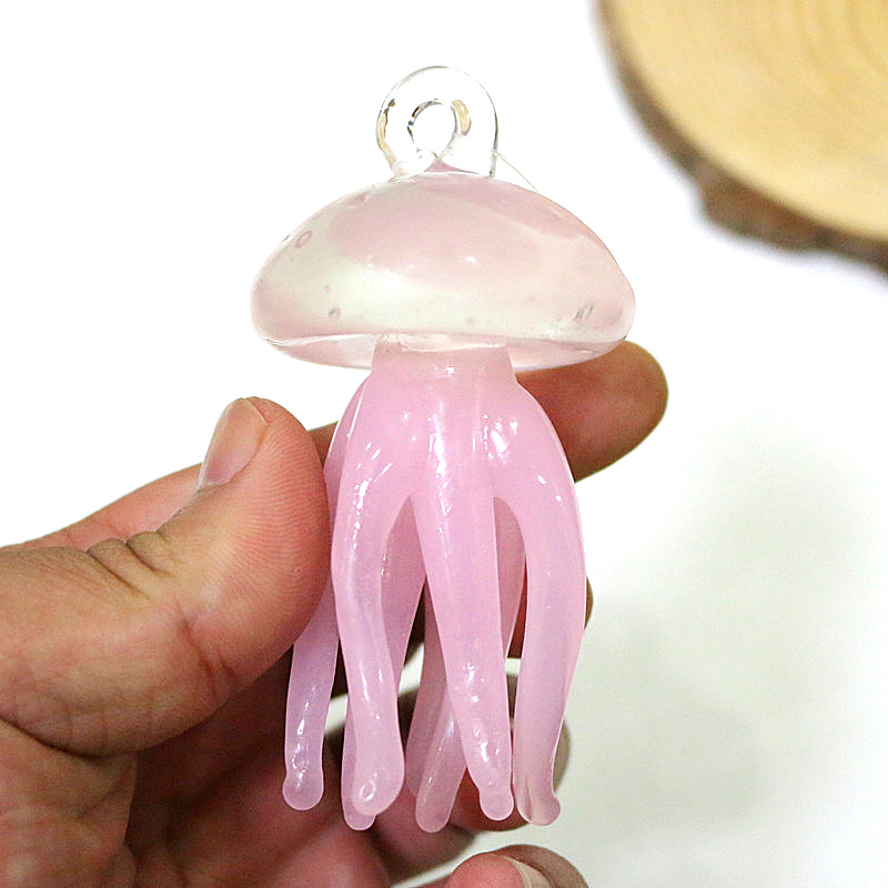 จี้แก้วแมงกะพรุนสีชมพูเครื่องป - Marine Aquarium Decorations บทวิจารณ์และราคา