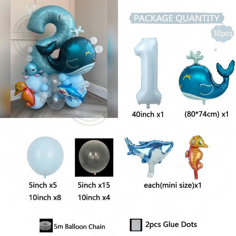 ชุดลูกโป่งวันเกิดธีมสัตว์ทะเล  - Marine Aquarium Decorations บทวิจารณ์และราคา