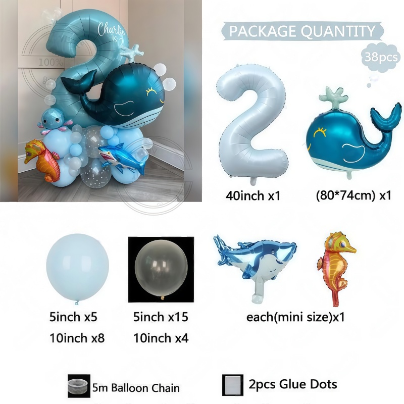 ชุดลูกโป่งวันเกิดธีมสัตว์ทะเล  - Marine Aquarium Decorations บทวิจารณ์และราคา