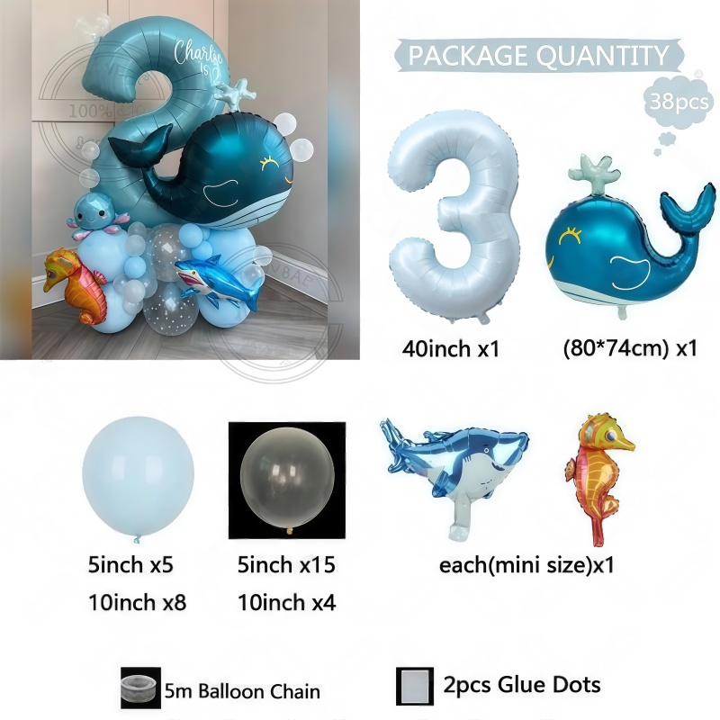 ชุดลูกโป่งวันเกิดธีมสัตว์ทะเล  - Marine Aquarium Decorations บทวิจารณ์และราคา